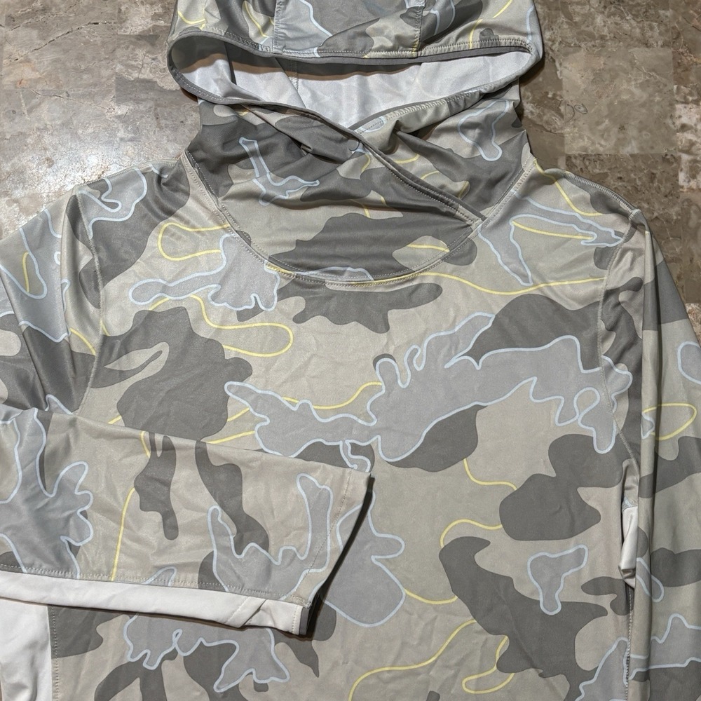 Simms Solarflex Hoodie Womens Medium Camo Grey Blue Fishing Hoody UPF